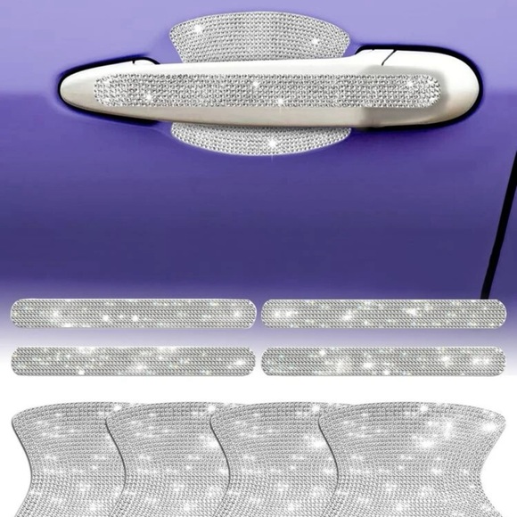 8pcs Rhinestone Decor Car Door Handle Sticker - Picture 4 of 4